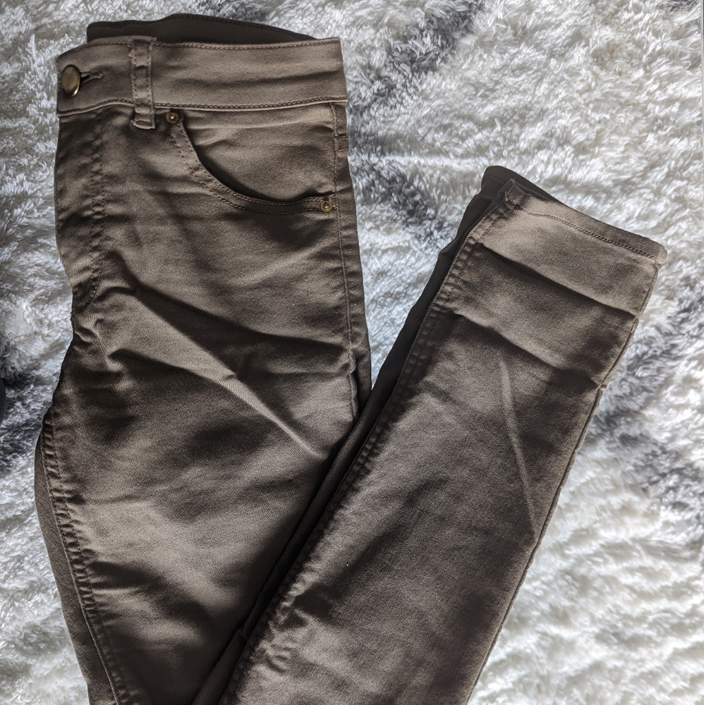 Olive green skinny jeans